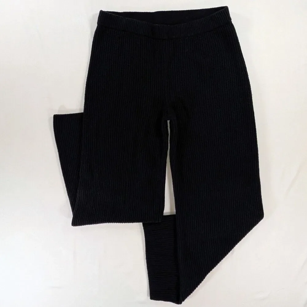 Gap Lounge Pants Women’s Size medium petite black Wide Leg athleisure